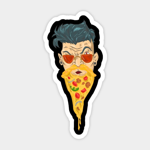 Pizza Beard Sticker by BRed_BT